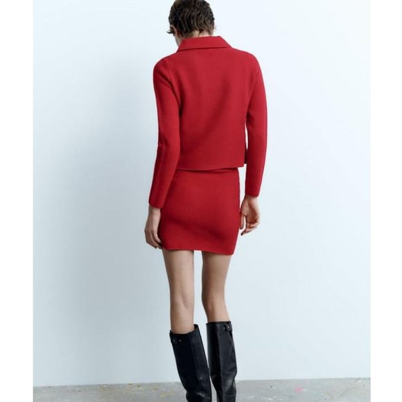 BLOGGER'S FAVE! Zara Red Wool Blazer Jacket NWT - Picture 13 of 15